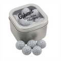 Large Window Tin with Chocolate Golf Balls